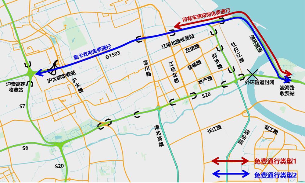 3月22日24时起S20外环隧道大修工程将开展全封闭施工(图1)